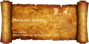 Mentes Anita névjegykártya